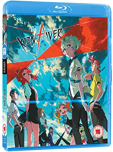 Blu-ray cover for anime *Kiznaiver* featuring a group of colorful characters.
