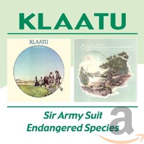 CD cover art for Klaatu featuring Sir Army Suit and Endangered Species album illustrations.