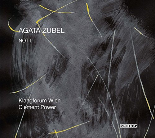 "Music CD cover with abstract black and gray design, white and yellow lines, and text."