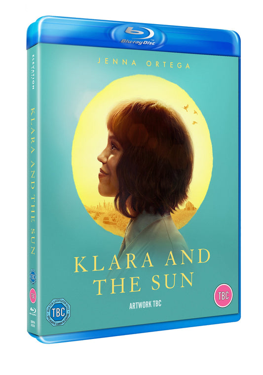Klara and The Sun" Blu-ray cover featuring Jenna Ortega in front of a sun.