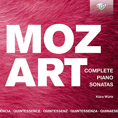 Red textured CD cover with "Mozart" and "Complete Piano Sonatas" in white text.