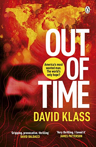 Book cover: “Out of Time” by David Klass, with world map and red hues.