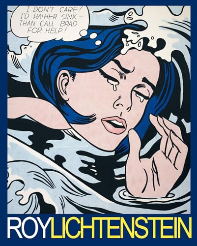Pop art painting of a distressed woman in water, speech bubble included.