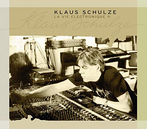 Klaus Schulze album cover: man at mixing console in studio.