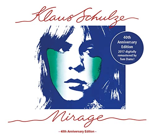 Mirage" CD cover: a stylized portrait with blue, white, and green hues.