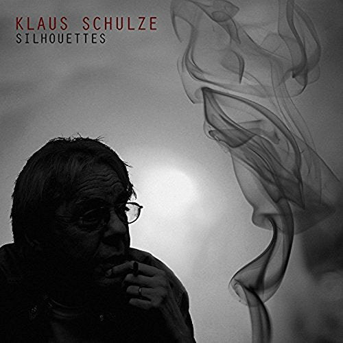Black and white album cover featuring Klaus Schulze and smoke.
