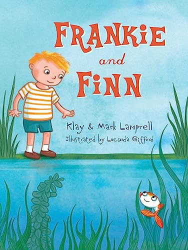 Book cover: boy by water with a small orange fish.