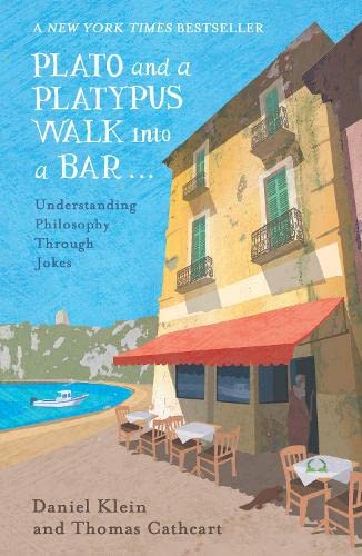 Book cover featuring a Mediterranean cafe scene with tables, chairs, and a small boat.
