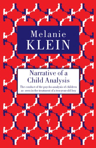 Book cover: “Narrative of a Child Analysis” by Melanie Klein, red geometric pattern.