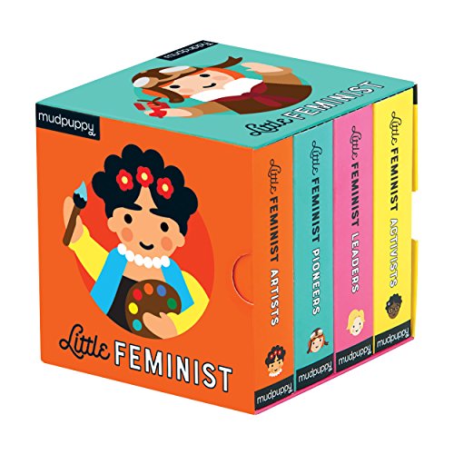 A box set of four colorful Little Feminist board books featuring illustrated historical figures.