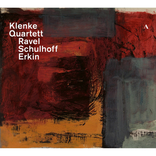 CD cover with abstract red, gold, and blue brushstroke painting.