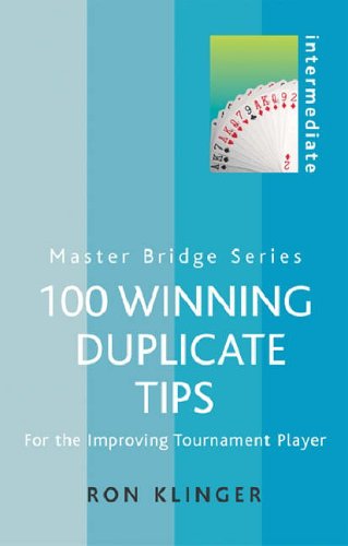 Book cover: “100 Winning Duplicate Tips” with playing cards image.