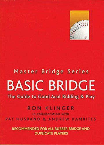 Red book cover with playing cards and white text: "Basic Bridge.