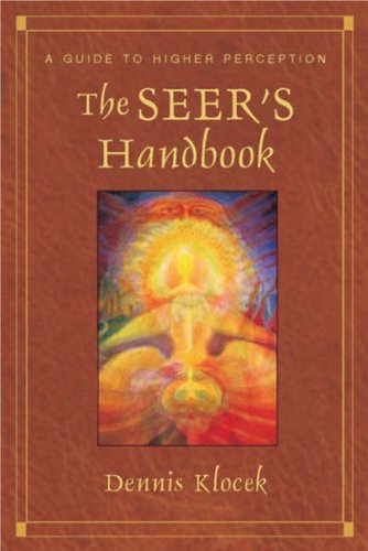 Book cover of The Seer's Handbook with abstract, glowing artwork on a brown background.