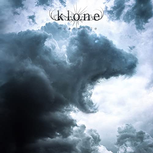 CD cover for Klone’s “Meanwhile” featuring dark, swirling storm clouds.