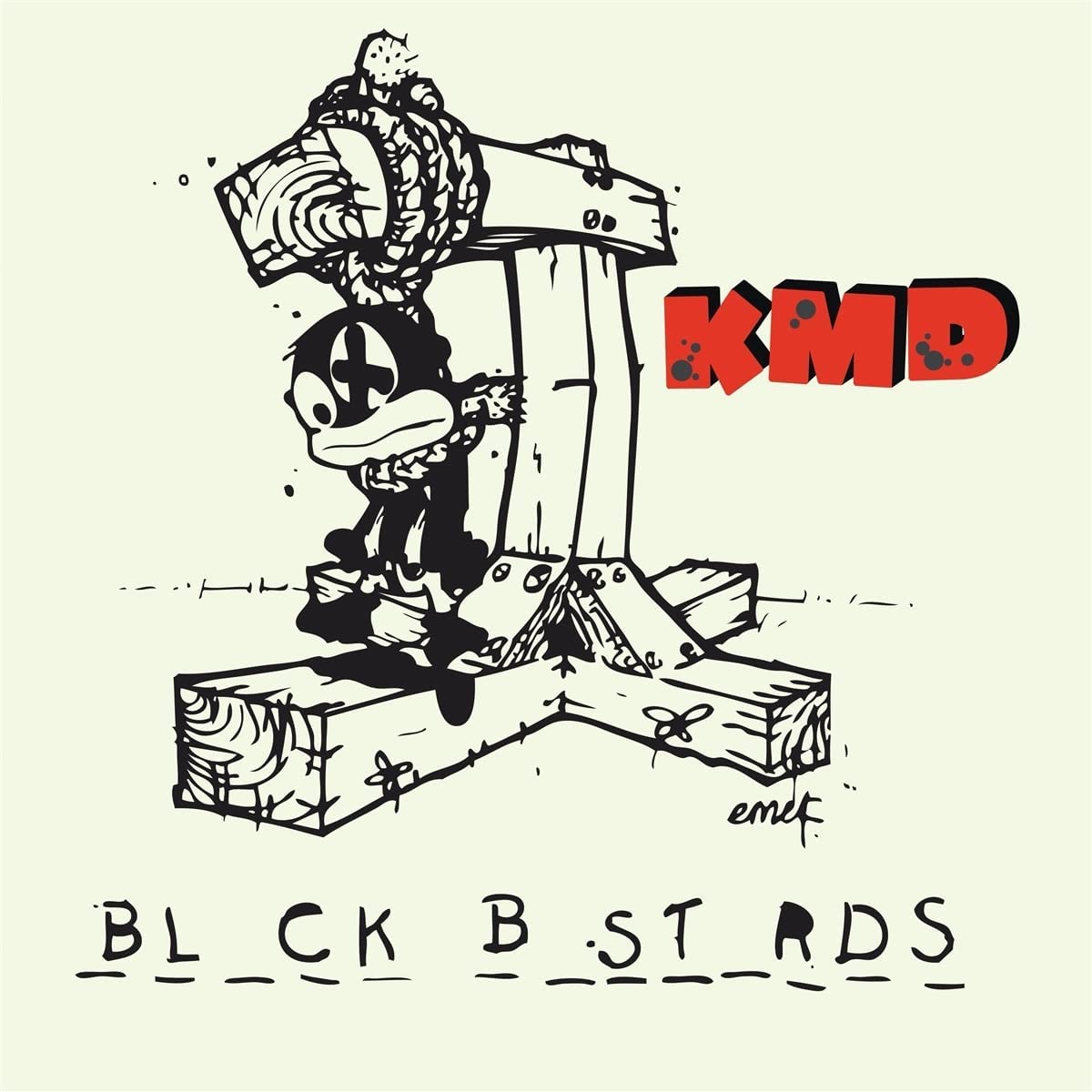 KMD album cover: cartoon figure near a cross with text "Black Bastards".