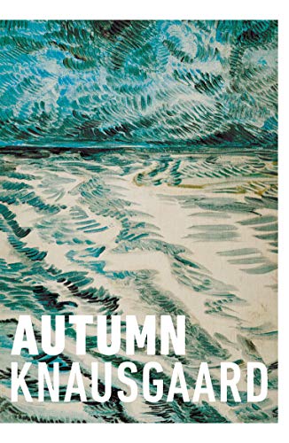 Book cover: swirling blue and gold abstract landscape, title "Autumn" below.