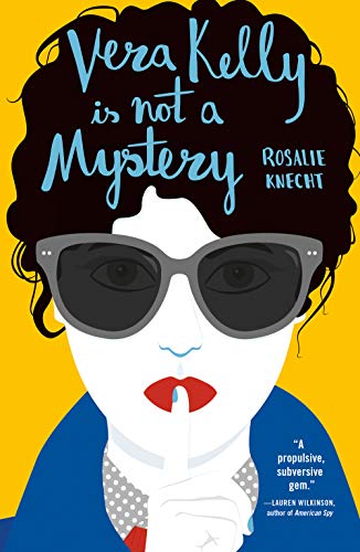 Book cover: woman with dark hair and sunglasses, yellow background.