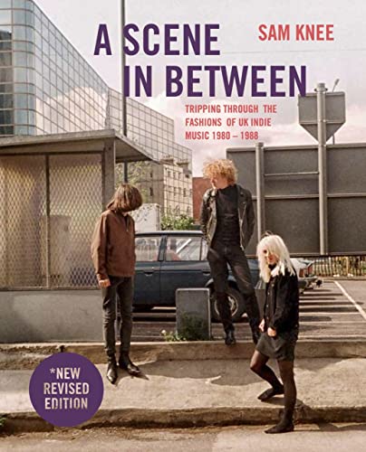 Book cover featuring three people standing near a bus stop and car.