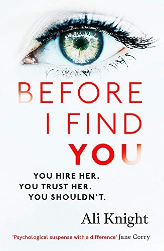 Book cover: close-up of an eye above the title "Before I Find You".