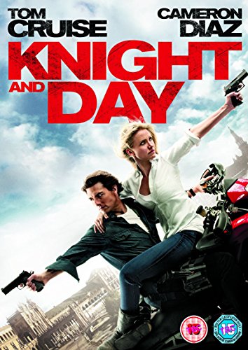 Tom Cruise and Cameron Diaz on a motorcycle, action movie cover.