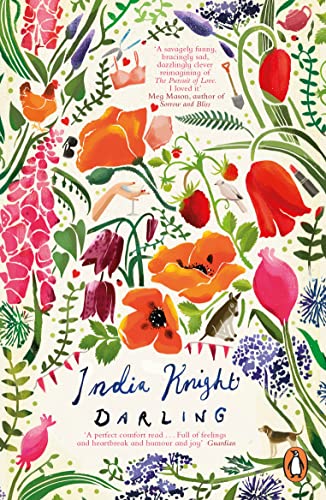 Book cover with floral illustration, text reading "India Knight Darling".