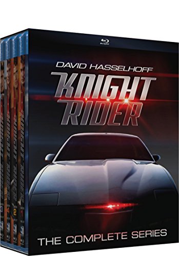 Blu-ray box set for Knight Rider Complete Series featuring a black sports car.