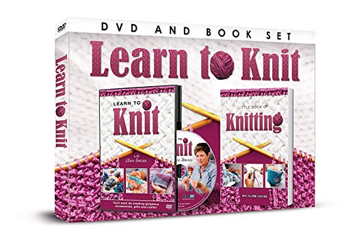 Learn to Knit DVD and book set featuring a knitting guide and instructional disc.