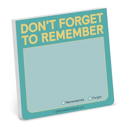 Pastel teal sticky note pad with “Don’t Forget to Remember” text.
