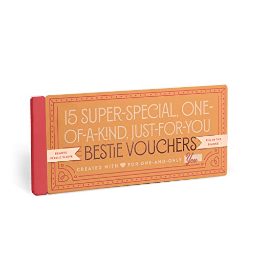 Orange and red booklet of “Bestie Vouchers” for filling in with gifts.