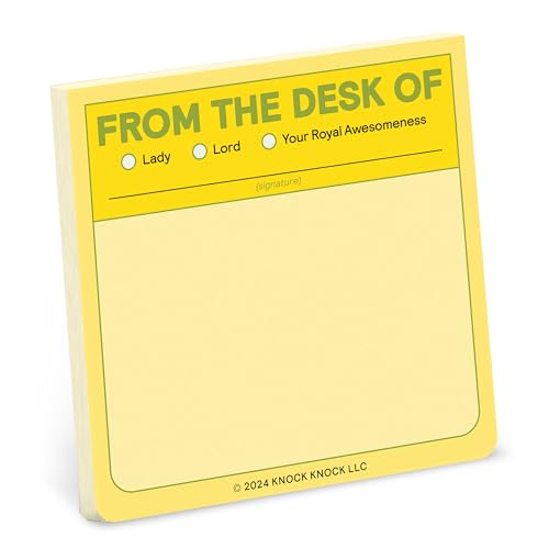 Yellow sticky note pad with "From the Desk Of" title and fill-in options.