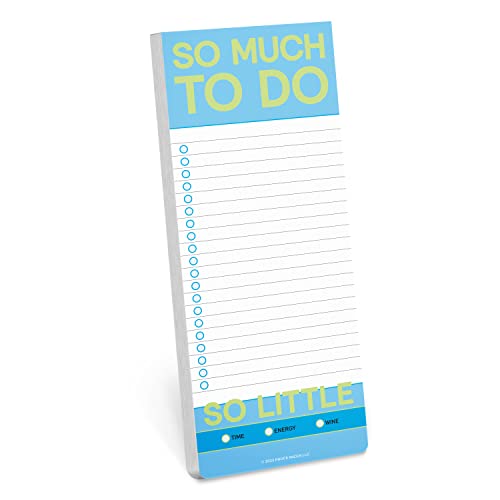 Blue to-do list pad with spiral binding and text reading "So Much To Do.