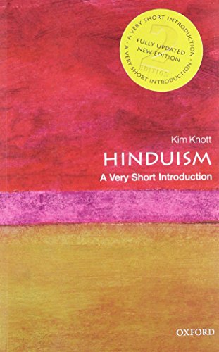 Book cover for Hinduism: A Very Short Introduction by Kim Knott with abstract background.
