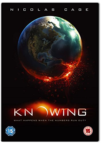 DVDHLLS DVD cover for Knowing featuring a partially burning Earth against black background.