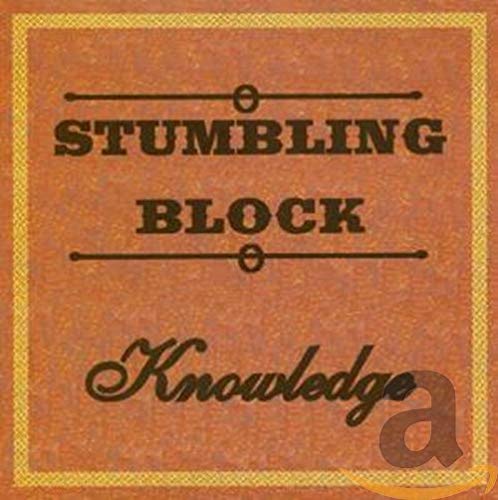 CD cover for "Knowledge - Stumbling Block" with orange textured background.
