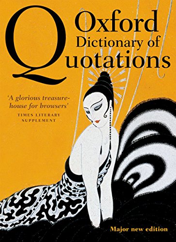 Book cover of Oxford Dictionary of Quotations featuring an art deco illustration of a woman.