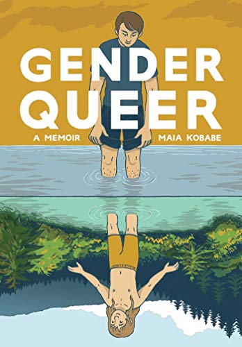 Book cover: "Gender Queer" memoir with illustrated figures in water.