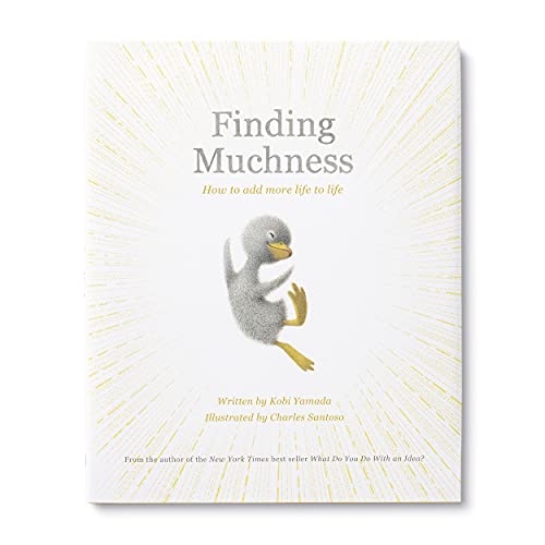 Book cover for FindingC Finding Muchness featuring a fuzzy grey bird on white background.