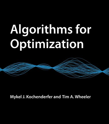 Black book cover with white text: “Algorithms for Optimization.”