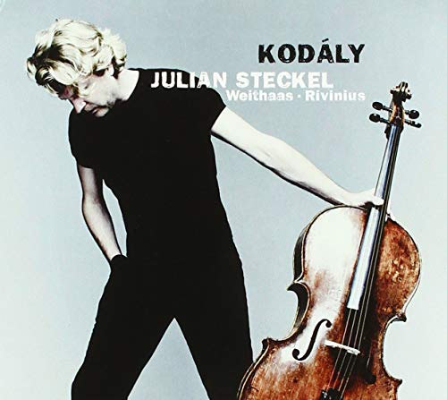 CD cover featuring a cellist and the name “Kodály” in large text.