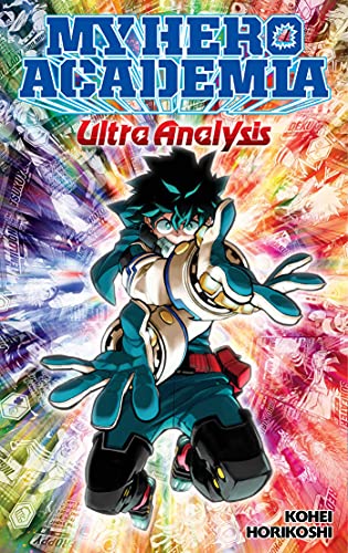 My Hero Academia Ultra Analysis book cover featuring Deku in a dynamic action pose.