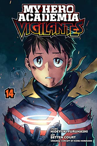 Manga cover featuring a bruised young man in a hero costume with glowing energy.