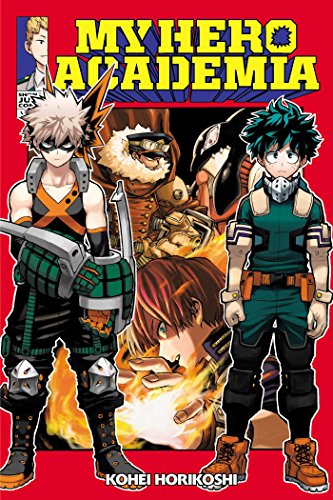 My Hero Academia manga volume 13 cover featuring Bakugo, Deku, and other characters.