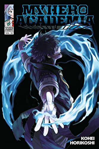 Manga cover featuring Dabi surrounded by blue flames against a black background.
