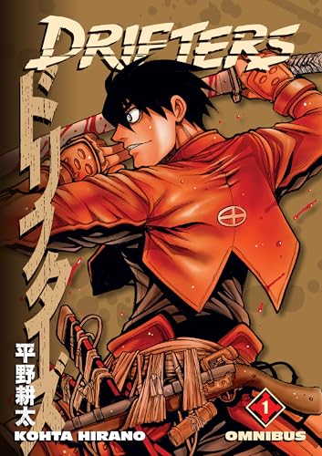Manga cover: young man in red clothing, swords and guns visible.