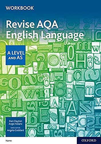 AQA English Language A Level and AS revision workbook with green letter block background.