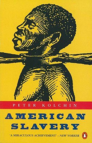 Book cover: "American Slavery" with a sketched portrait of a man.