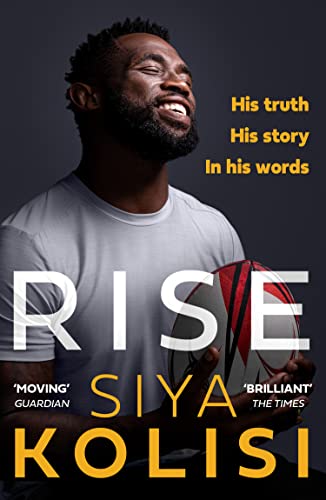 Book cover featuring Siya Kolisi, a smiling Black man, holding a rugby ball.