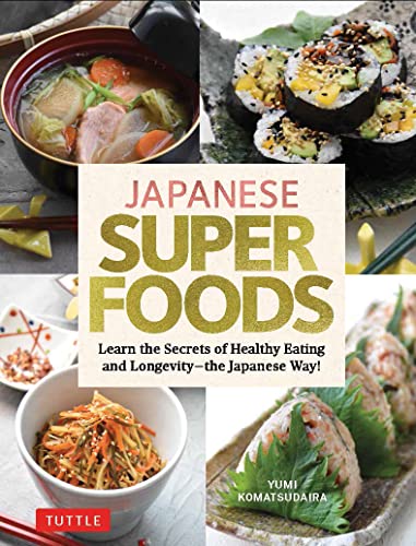 Book cover featuring Japanese food: soup, sushi, and vegetable dishes.