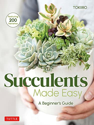 Book cover featuring a white pot filled with diverse green succulents.